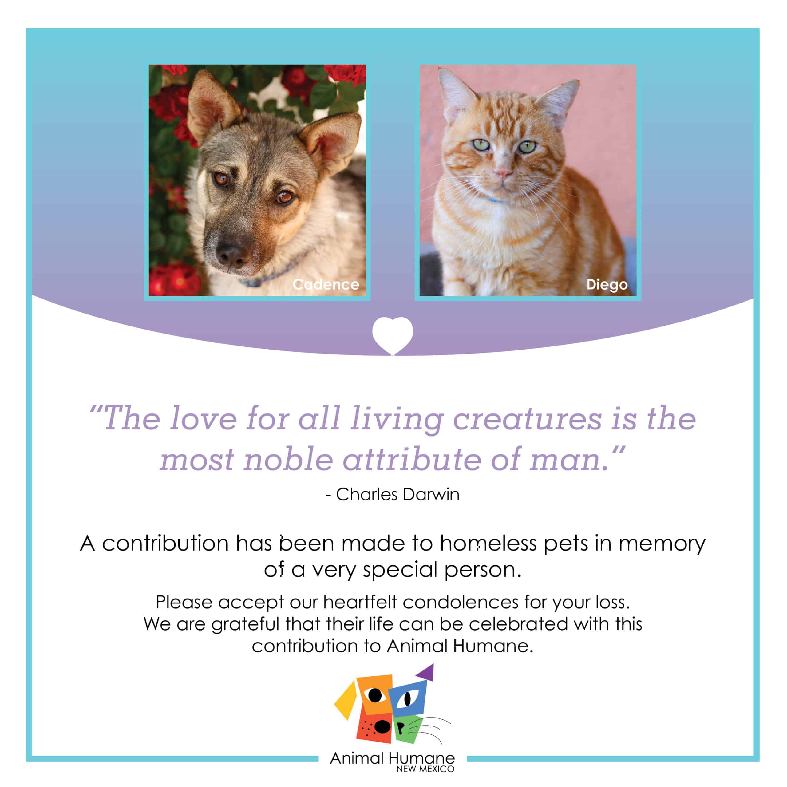 In memory of a person