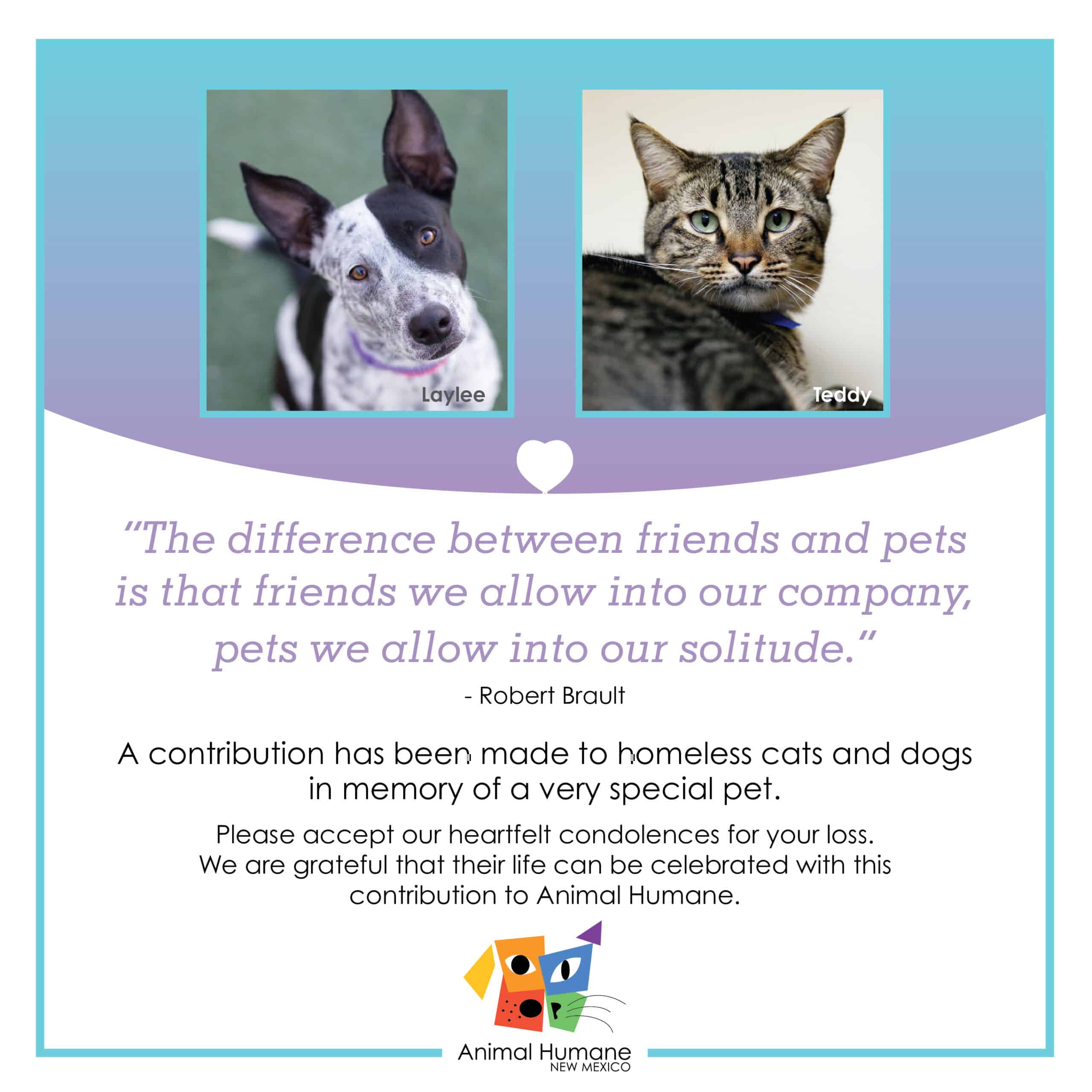 In memory of a pet