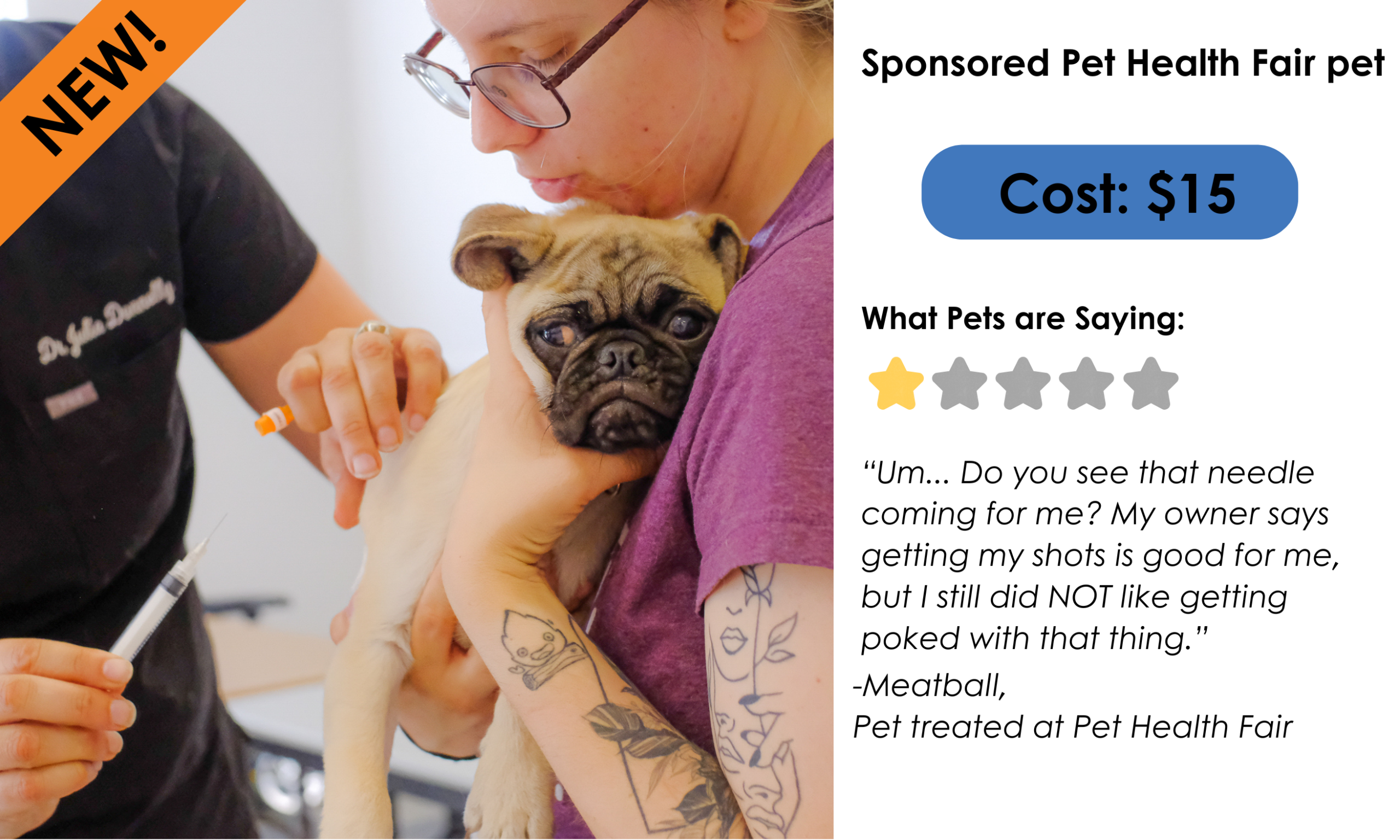 Sponsored pet health fair pet